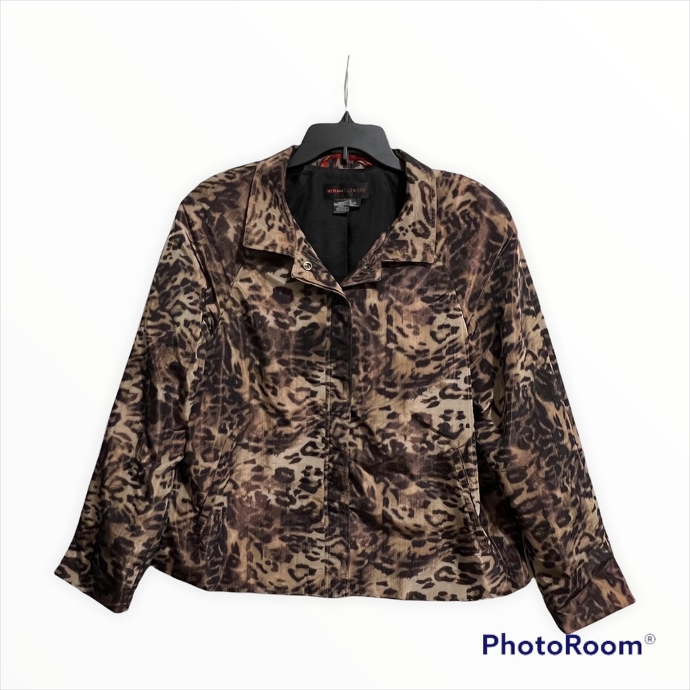 Nina McLemore vintage jacket sz 10 EC never wore. Metallic black brown print